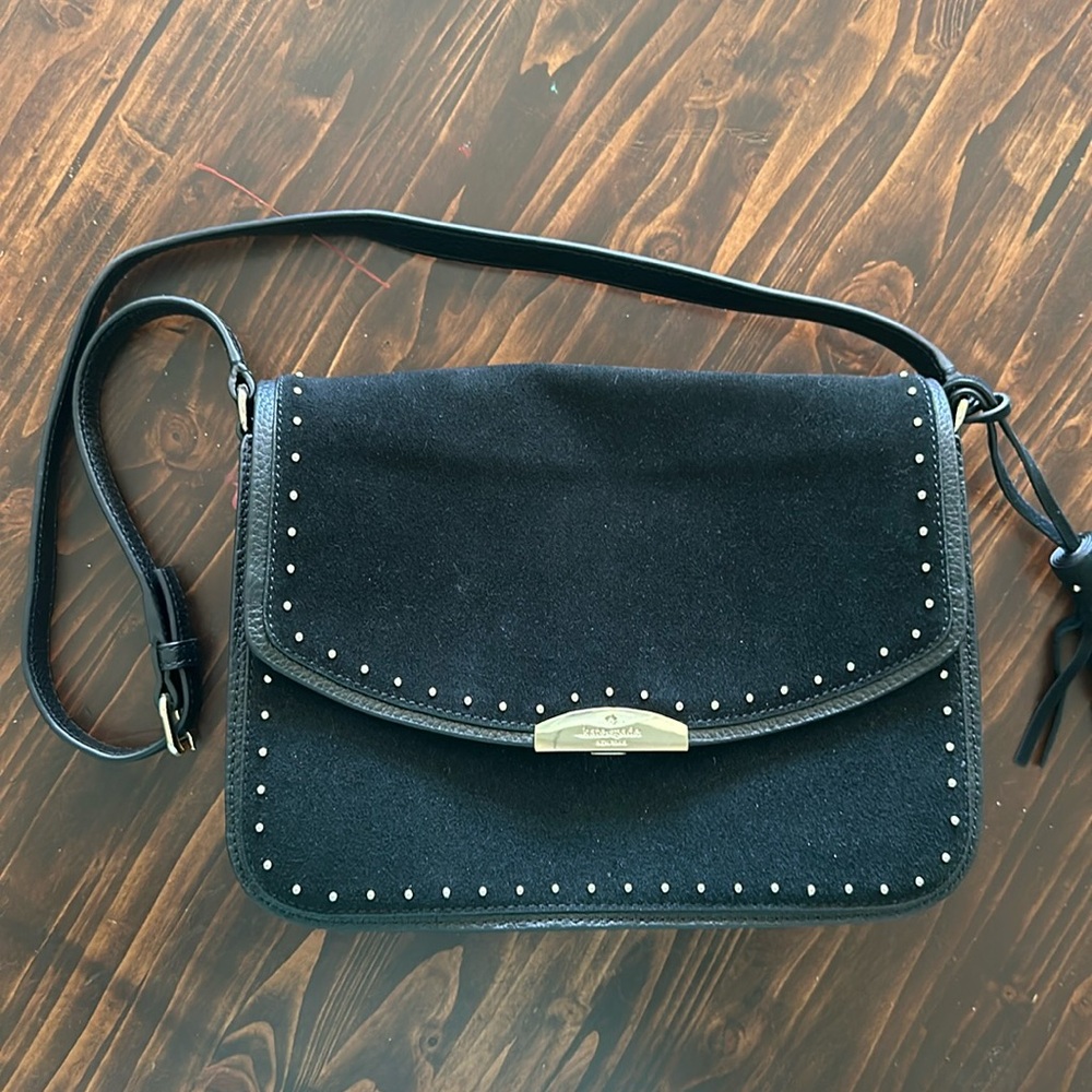 Kate Spade Suede & Leather Studded Crossbody Bag